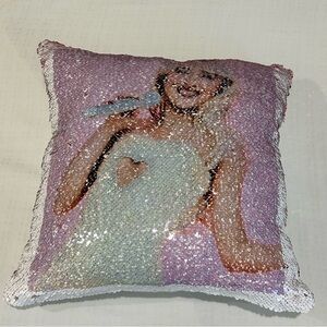 Sabrina Carpenter Sequin Flip Pillow Pink Reversible 14x14 Decor